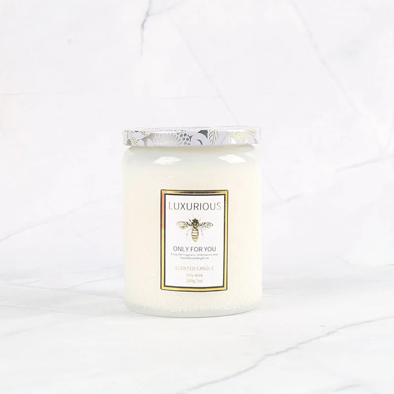 Scented Candle Soybean Wax Embossed Glass Cup Plant Essential Oil Lasting Birthday Gift for Girlfriends