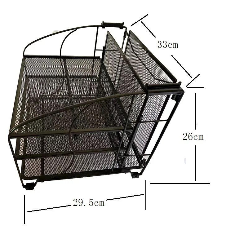 Black metal mesh File manager multilayer removable letter tray to separate files and mail from your home office desktop