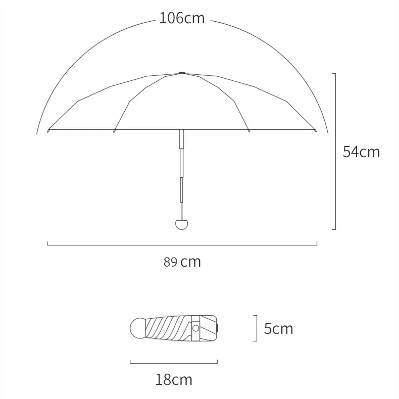 Мини-зонт с японским карманом, 5 складывающихся зонтиков, защита от солнца и дождя, с милым принтом, защита от УФ лучей, лето