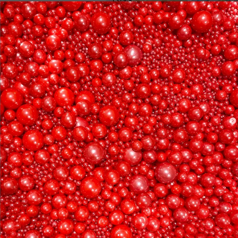 500g Edible Red Pearl Sugar Sprinkles Candy Mixing Size Sugar Decorations sugar cakes