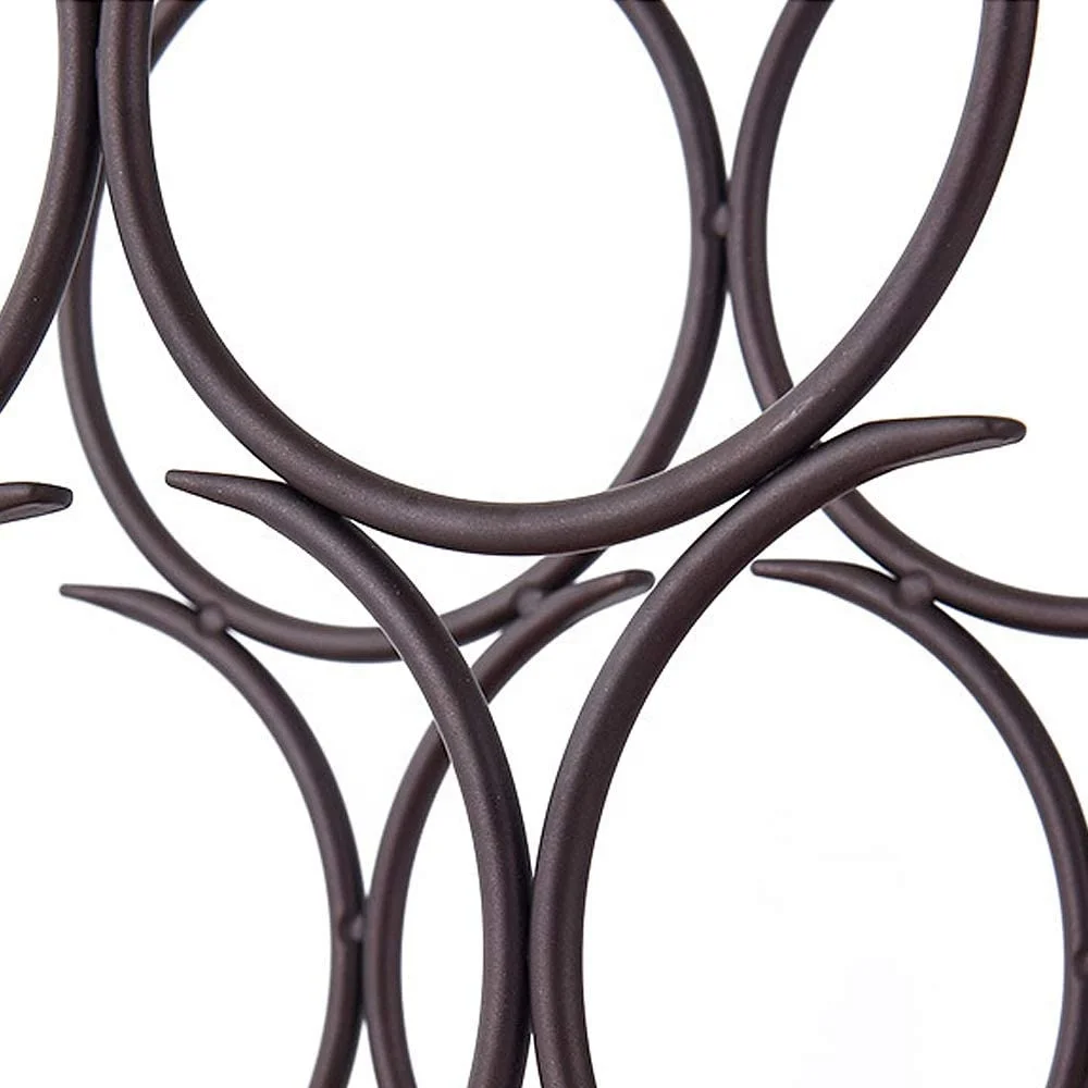 Wood Wine Rack Countertop 6 Bottles Wine Holder with Sturdy Wood Handle, Free Standing Wine Storage for Home Kitchen Pantry