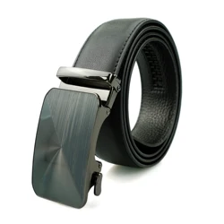 Factory Wholesale Customized Automatic Belt Man Luxury Alloy Buckle Cow Hide Genuine Leather Belts