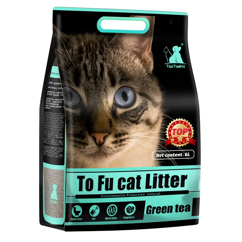 Лидер продаж 2021, молочный ароматный соболиный непыльный и экологически чистый смешанный кошачий наполнитель тофу