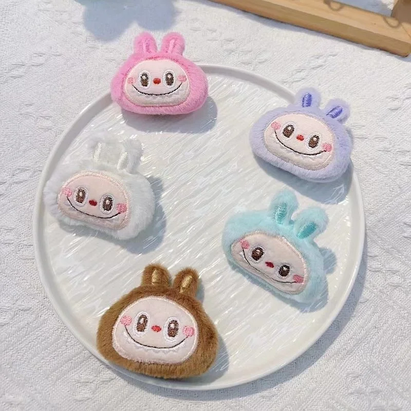 Hot Selling Stuffed Cute Labubu Girl Hairpin Cartoon Hair Clip Ponytail Ornament Accessories Plush Hairpin