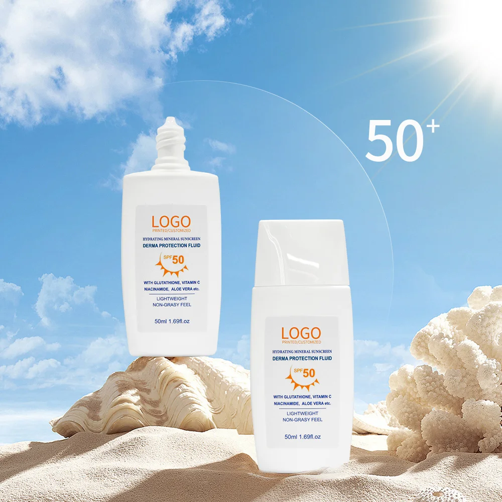 Private Label Organic Natural SPF 50 Invisible Sun Cream 50g Sun Screen Product Skin Care Face Body Mineral UVA UVB Sunscreen