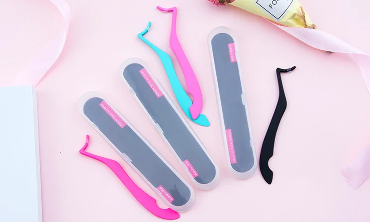 Private Label Custom Logo Stainless Steel False Eyelash Applicator Tool Mink Lash Tweezer