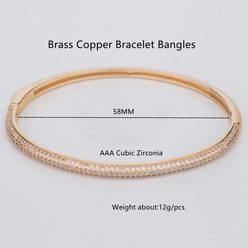 Drop Shipping Full 3A Zircon Stone Ladies Jewelry Bangle Fashion Simple Circle Diamond Bracelet & Bangle  For Women