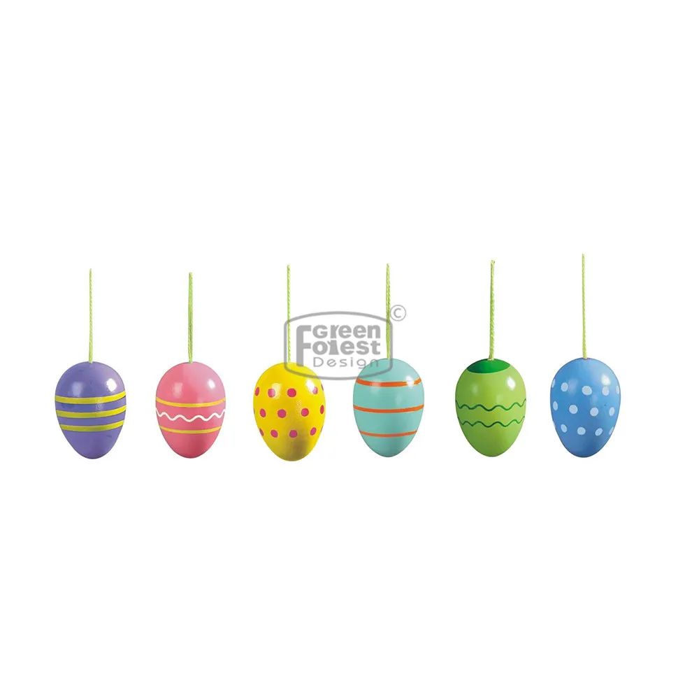 
Hot Selling Colorful Birch Wood Toy Ornaments Wooden Pysanky Easter Egg  (60106859998)