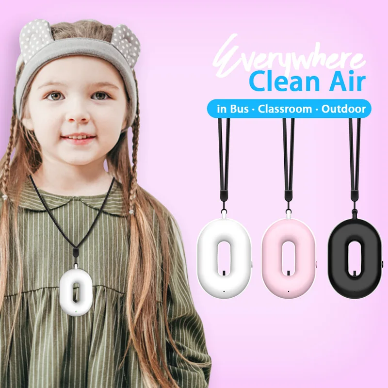 Mini Personal Neck Air Cleaner Cute Donut Shape Small Portable Wearable Air Purifier