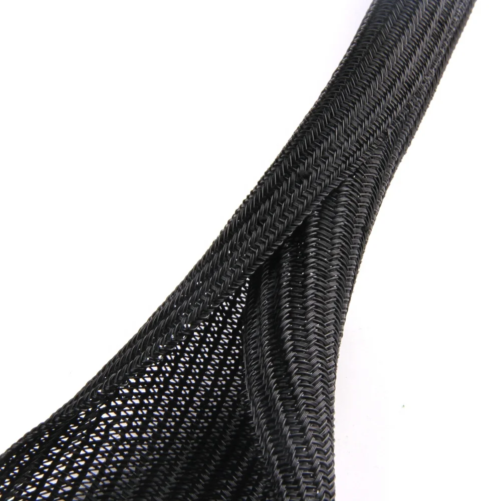 4.8mm black Flame Retardant Semi Split Braided Self Wrapped Sleeve