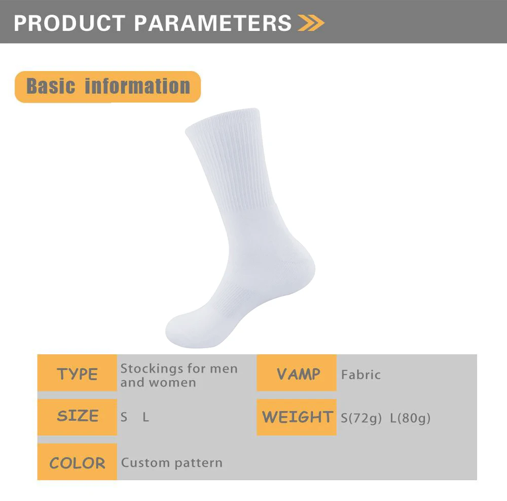 Good stretch printing custom sublimated socks super soft comfy blank socks for sublimation