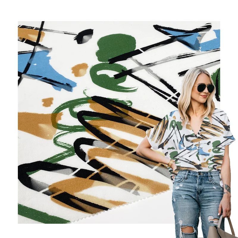 Factory Supply 100% lyocel  Fabric Digital Printed Rayon for Dress and Blouse