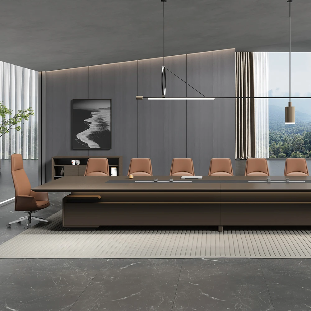 Customized 8 10 12 14 16 Person Conference Room Desk Seat Rectangular Meeting Big Conference Table For Office Furniture