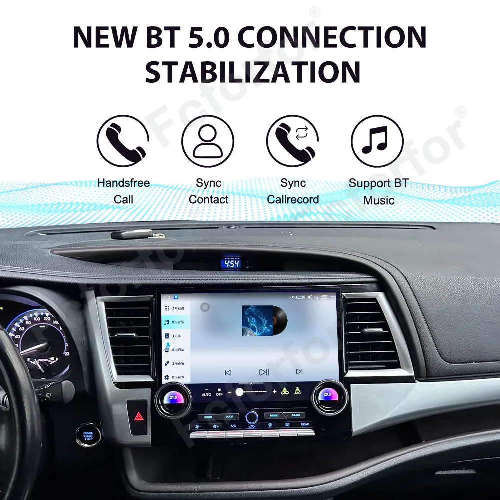 12.6 Inch Carplay For Toyota Highlander 2015-2021 Android 13 Auto Stereo With GPS Navigation WIFI Mirrorlink Radio Head Unit