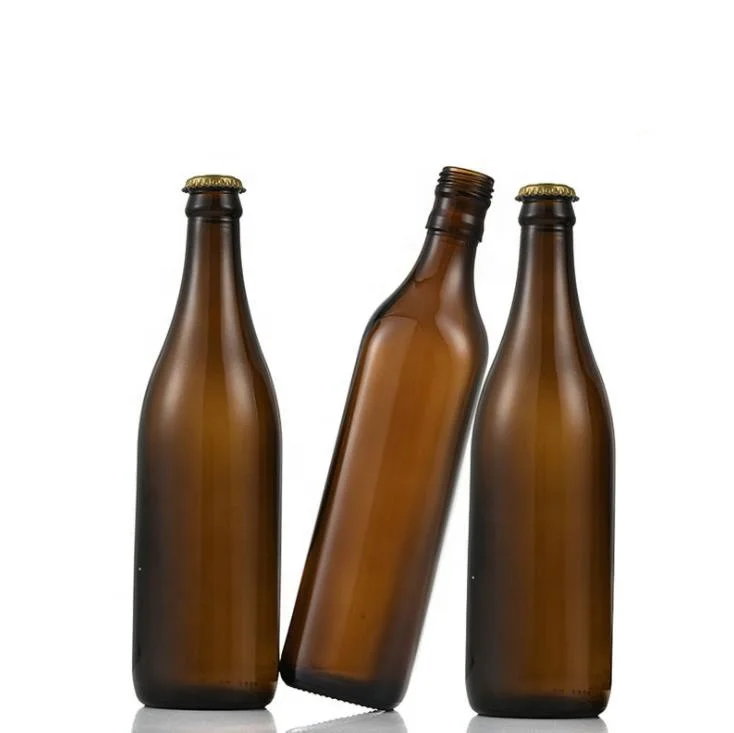 Wholesale Most popular amber drink 500 ml 16 oz glass beer bottle
