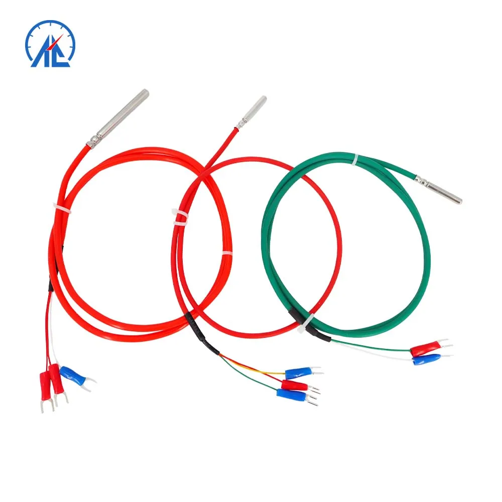 3 wire Silicon Cable Waterproof Sensor Probe Pt100 Pt1000 K Type RTD Temperature Sensor