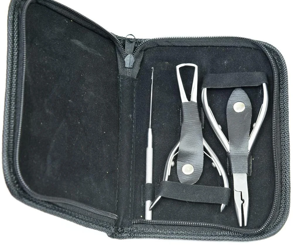 Hair Extensions Tools Stainless Steel Hair Extension Pliers Sets Kit with Hook Needle