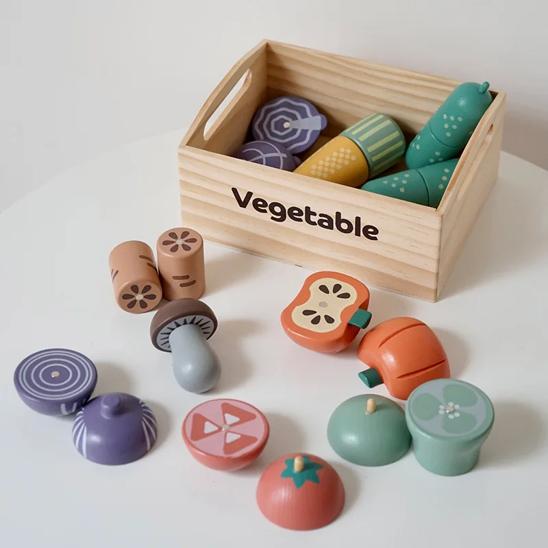 wooden magnetic cutting toy set Kitchen Game Food Toy Mini simulation Kitchen Toys Real Cooking Home Set pretend role play set