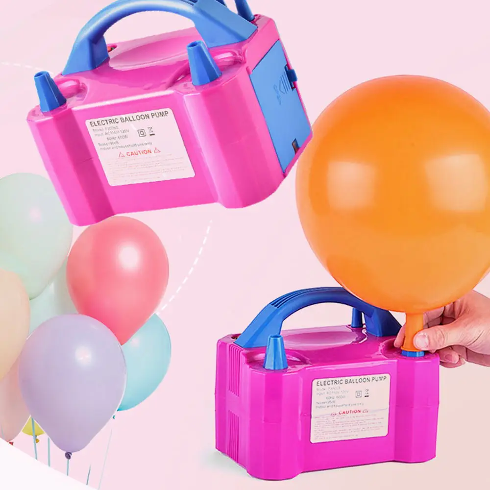 Electric Balloon Air Pump Inflator Dual-Nozzle Globos Machine All Style Portable for Party High Voltage Air Balloon Pump