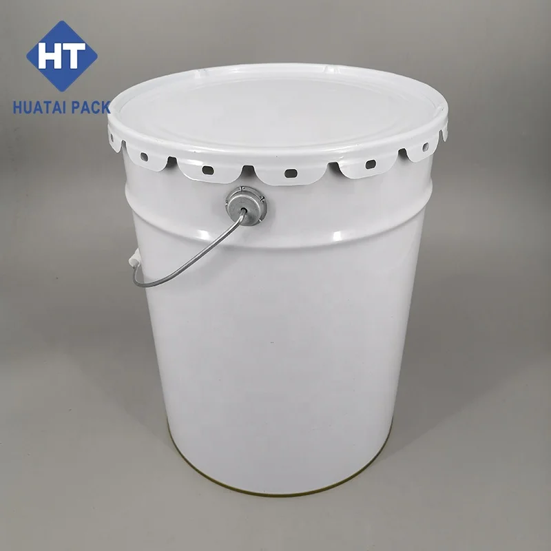 20L Tin can buckets with steel metal handle and lid for paint, ink, coating or other chemical products for sale