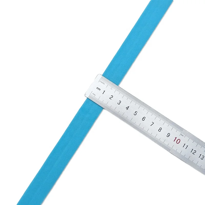 Wholesale manufacturers bra elastic band solid nylon Fold over elastic band ribbon binding bias tape for DIY Hair Band clothes