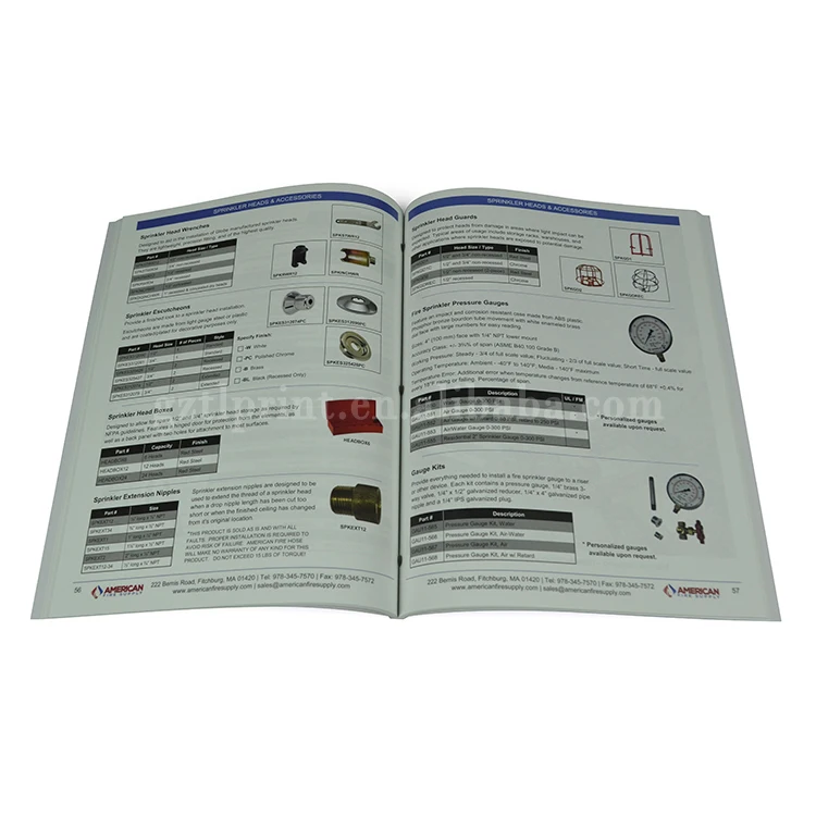  Catalogue printers perfect bound bulk catalog printing with 3 holds punched at China Printing