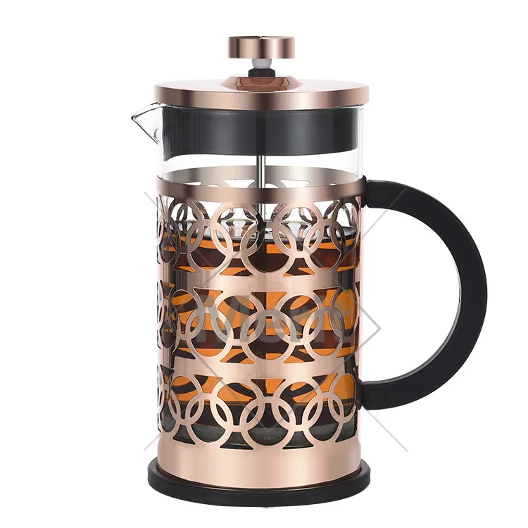 Розовый Золотой пресс для чая и кофе золотистый розовый французского приготовления 34 унции Термостойкое стекло холодного на 1 литр