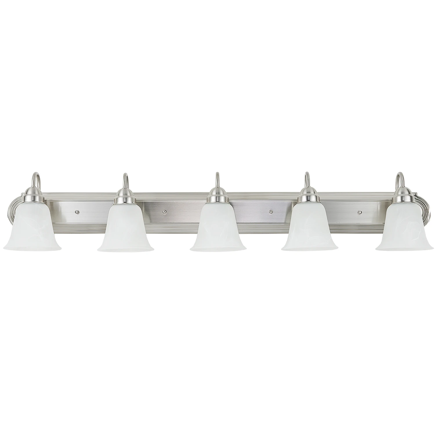 Lighting for Bathroom vanity 5 lamps Alabaster Glass Brushed Nickel IP44 stainless vintage bathroom wall sconce