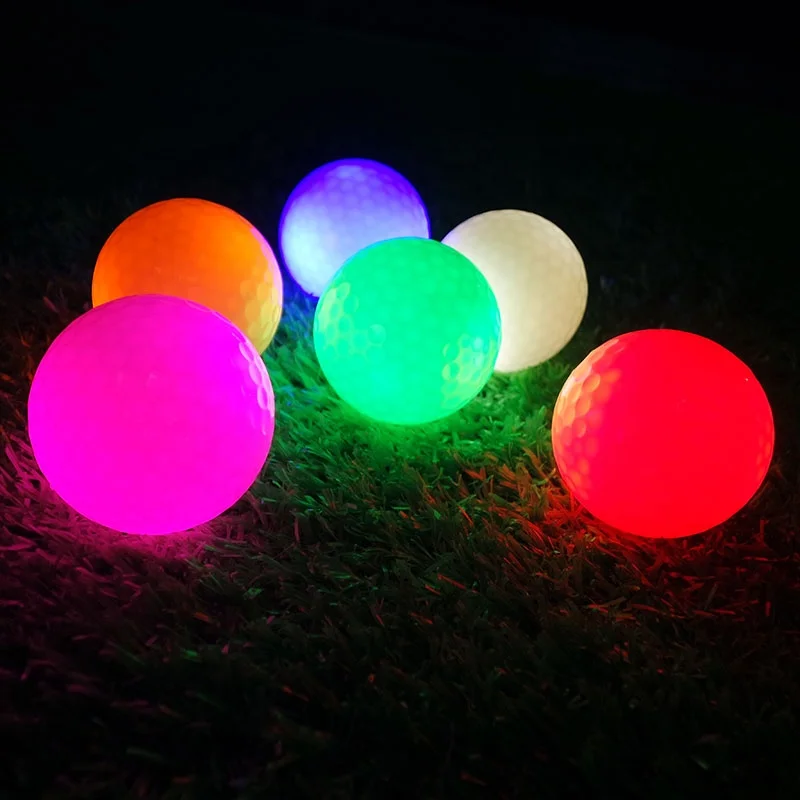 Night light up golf play balls with custom logo glow in the dark LED light up golf balls gift set luminous light up golf balls
