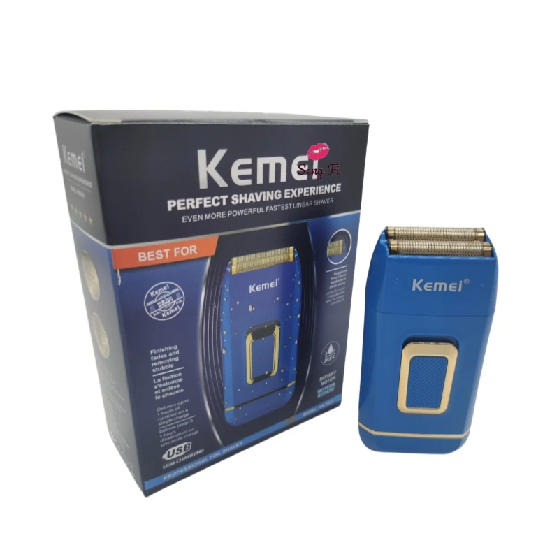 Синяя электробритва Kemei 2031, профессиональный триммер для волос, Высококачественная Мужская бритва