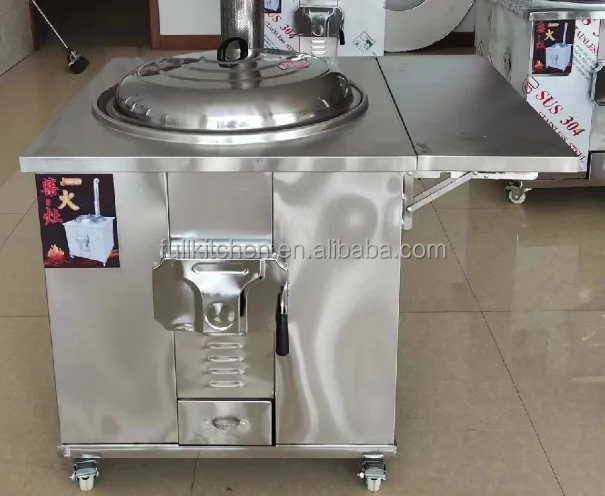 Firewood stove, burning wood, 304 stainless steel thickened ground stove, household rural iron pot, stewing, outdoor