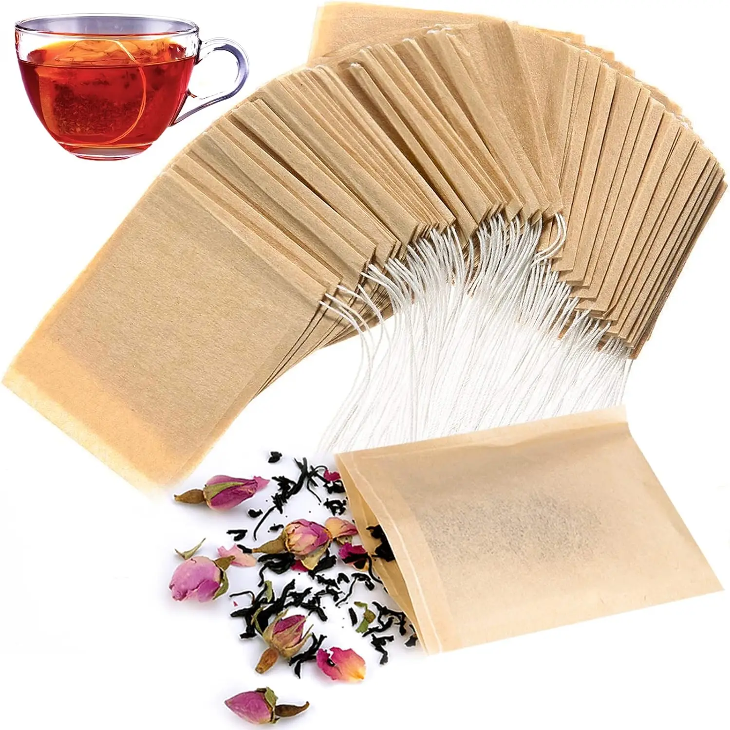 Cheap Travel Work Coffee Herbs 100% Natural Safe Loose Leaf Tea Empty Bag Disposable Drawstring Tea Filter Bags