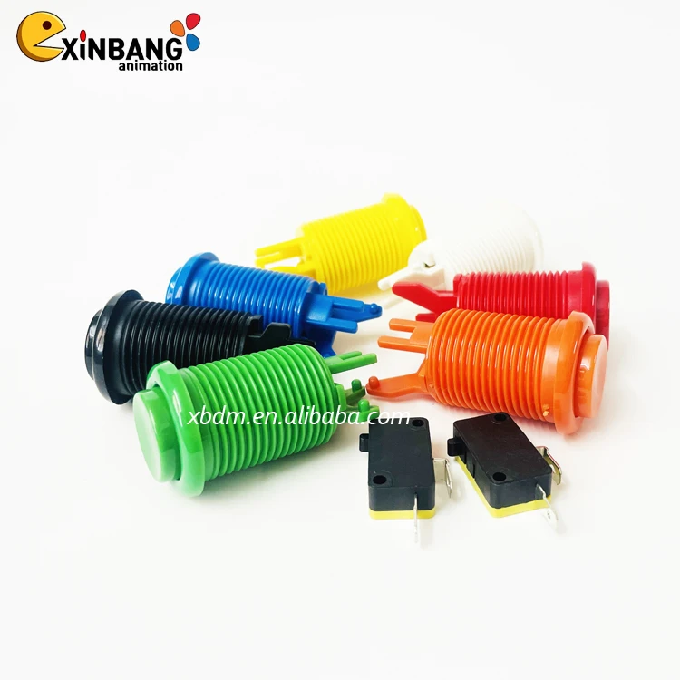 Rugged and Durable American Style Button with Switch Suitable for 28mm Mounting Hole Arcade Game Machine