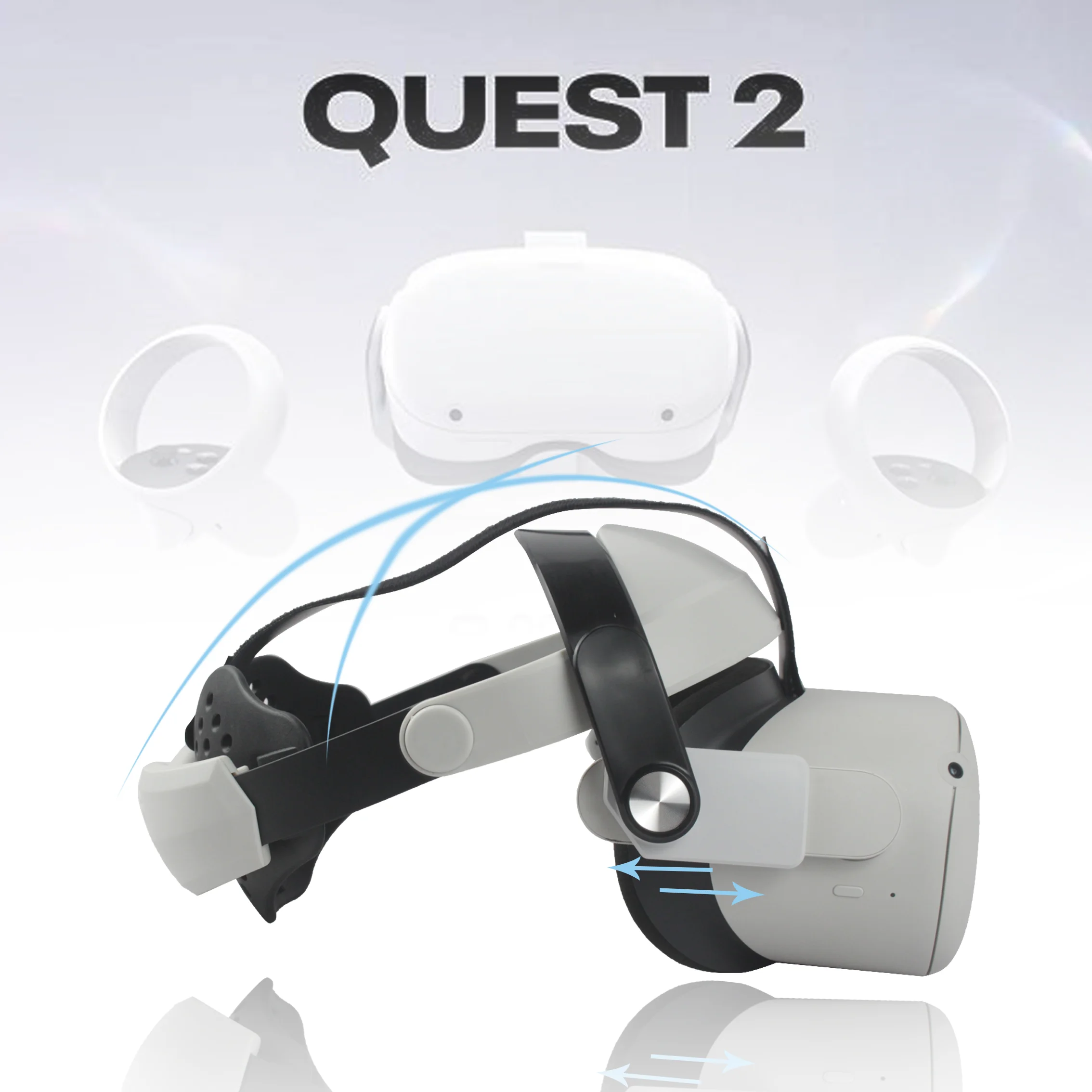 Adjustable, suitable for Oculus Quest 2 VR helmet head decompression Halo Elite strap; comfortable, breathable and removable