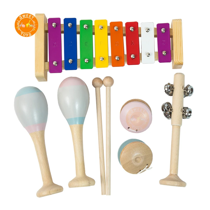 Best price musical colored maracas baby educational percussion instrument set toy