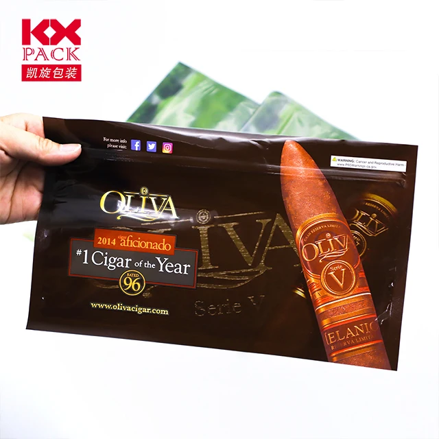 Factory Direct Packaging Printing 3 Side Sealing Bag Food Packaging Mylar Bags Tobacco Pouch Cigar Bags Custom With Zipper