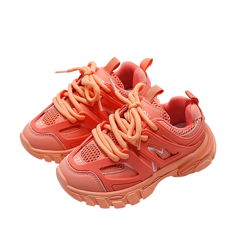 Boys Girls Lace-Up Chunky Sports Sneakers Toddler Little Big Kids Fashion Brand Trainers Children School Casual Walking Shoes