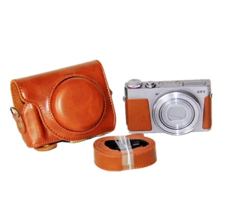 Camera Case PU Leather Cover with Shoulder Strap for Canon G9X