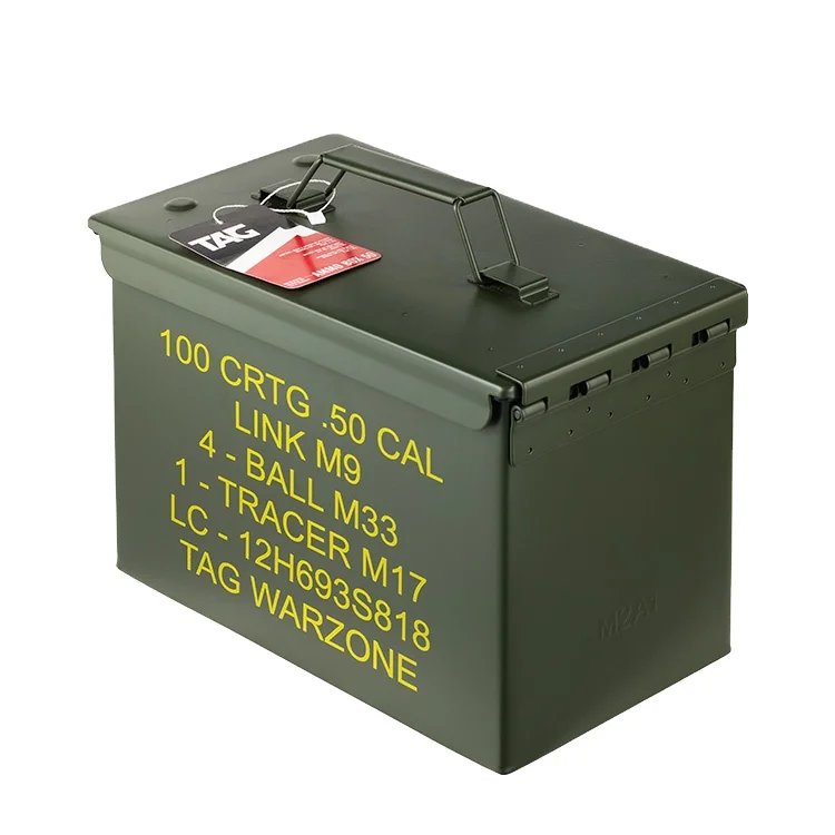 Safewell 50 Cal Ammo Case Printed Ammo Boxes 12.7mm hinges M2a1 9MM Ammo Can