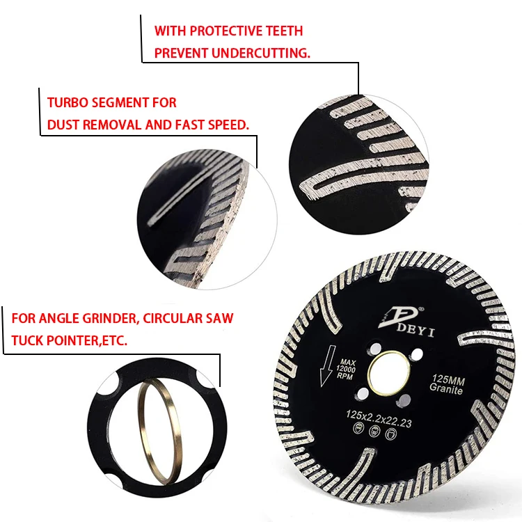 DEYI  Natural stone cutting tool granite cutting blade diamond saw blade