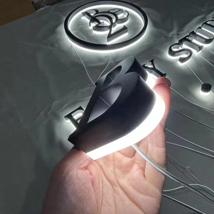 wall logo led channel letter sign indoor shop company office back light sign custom signs for business