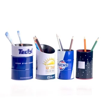 Best selling custom metal pen holder wholesale tin Pencil holder for desk