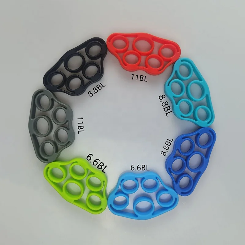 Wholesale 6.6lb 8.8lb 11lb Hand Grip Finger Extensor Puller Stretcher Resistance Bands Silicone Hand Finger Strength Trainer