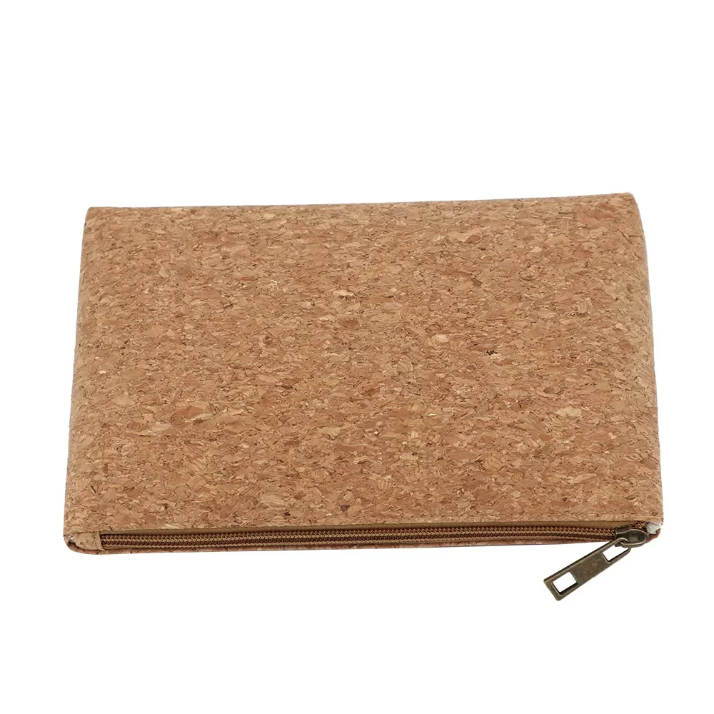 Eco friendly Products Recycled Cork Pouch Factory Custom Cosmetic Storage Bag Sustainable Recycled Cork Bag