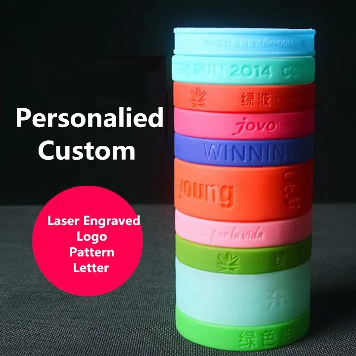 Wholesale Unisex Personalized Custom Laser Engraving Logo Multi Colors Weddings Silicone Rings