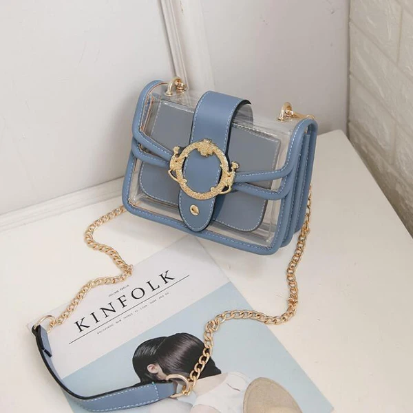 EM497 New model 2021 fashion casual waterproof pvc clear 2 in 1 handbags for women