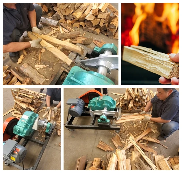 Cheap wood processor 8HP diesel kindling wood splitter for sale