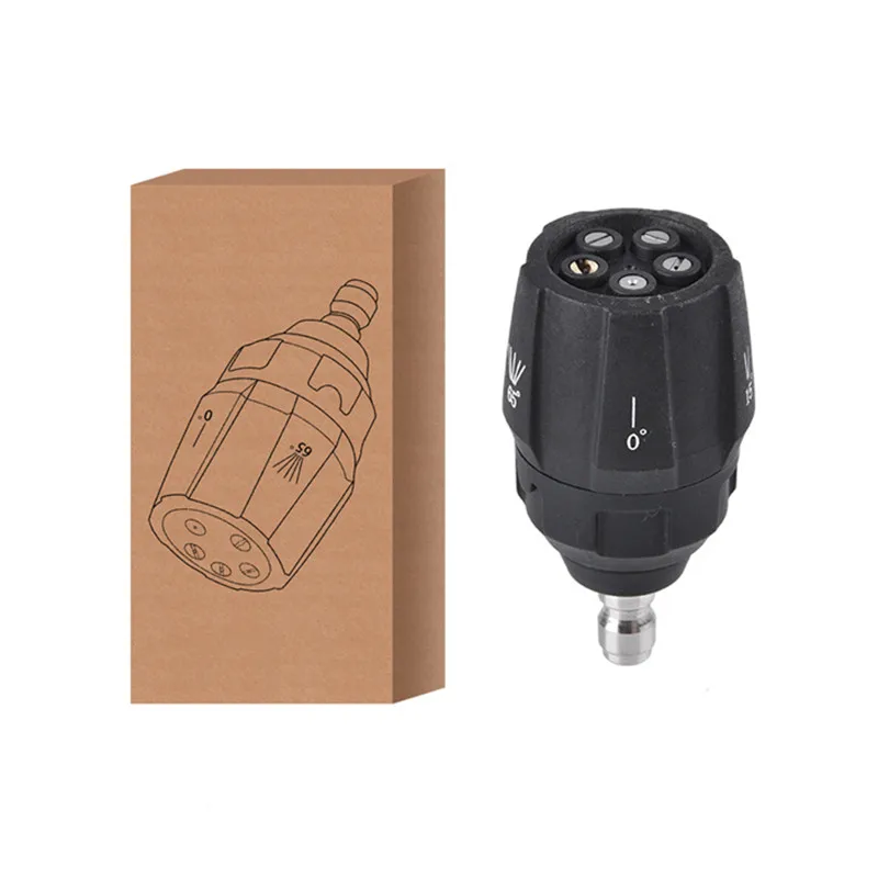 5 In 1 High Pressure Washing Nozzle 1/4 Quick Connector Rotating 0/15/25/40/65 Degree Car Washer Spray Nozzle