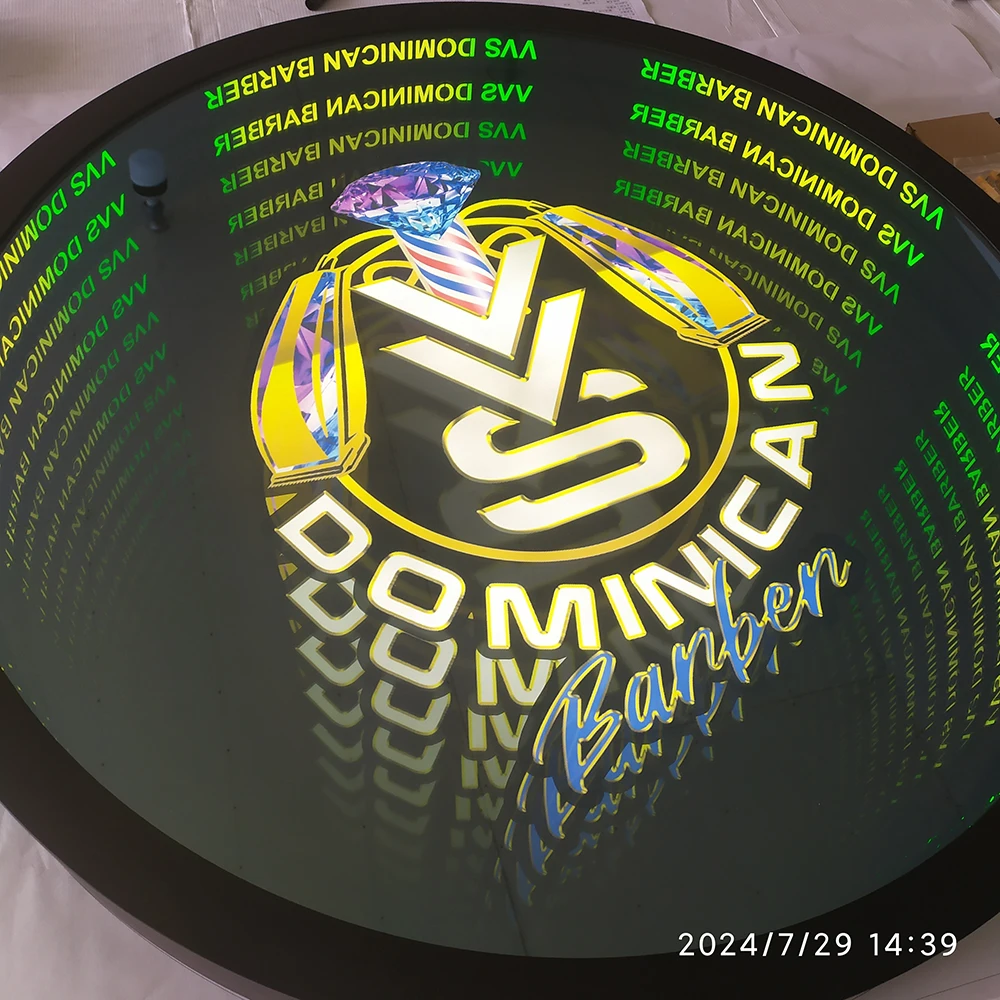 JAGUARSIGN Direct Factory Custom Infinity LED Light Box Stainless Steel and Acrylic Two-Way Mirror Cabinet for Office Use