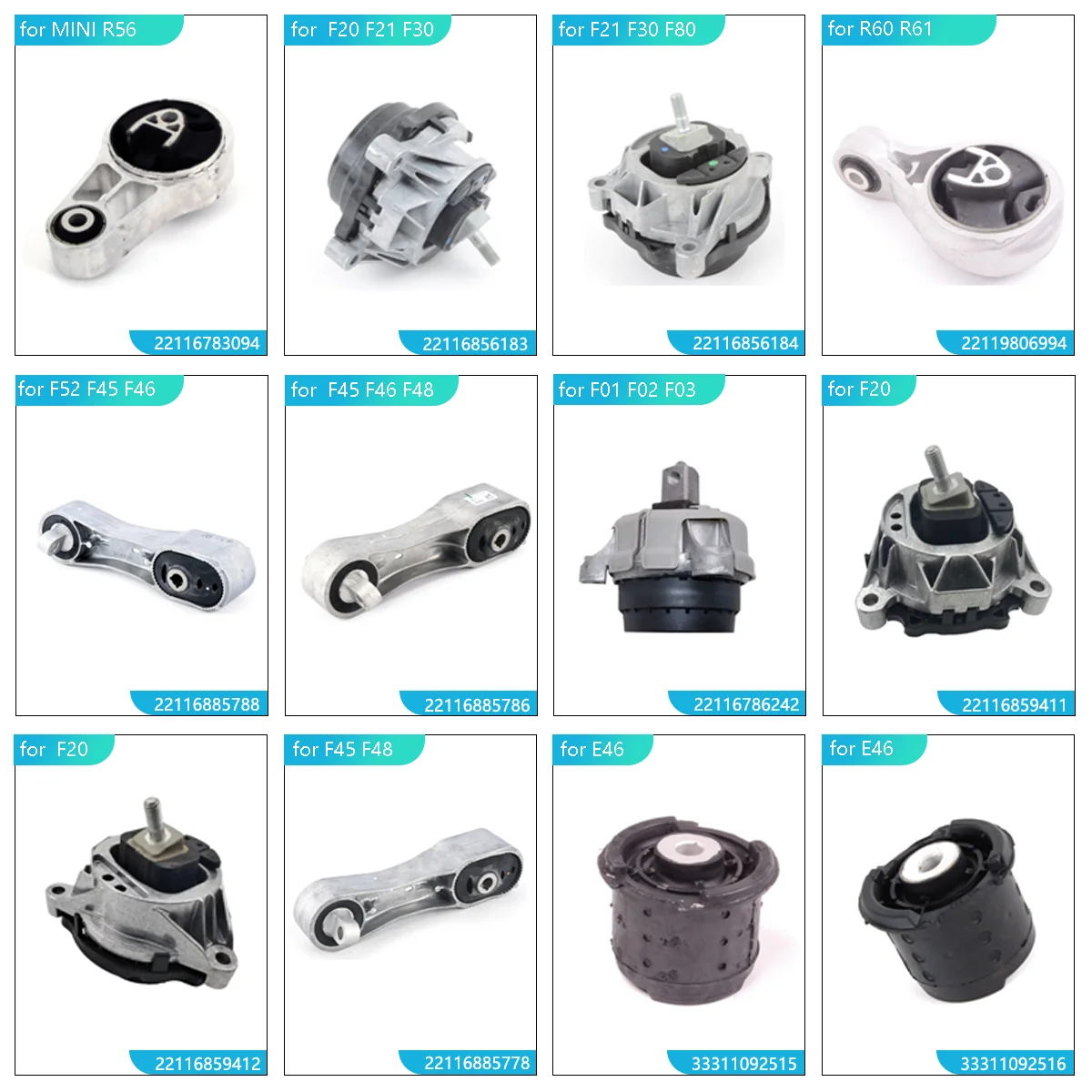 ShungTak Wholesale Price Auto Part Engine Mount Support Engine Mounting for BMW F10 F11 F07 GT OE 22117935149 22116785601